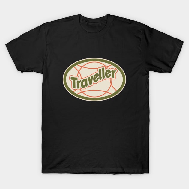 Retro Traveder Badge - Vintage backpacker Sticker - Classic Travel Illustration T-Shirt by Boogosh